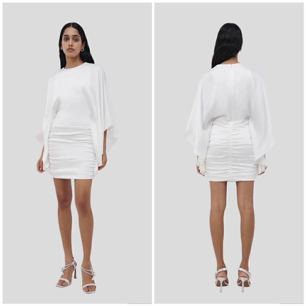 Jonathan Simkhai Kadence Bell Sleeve Mini Dress White-Size 0